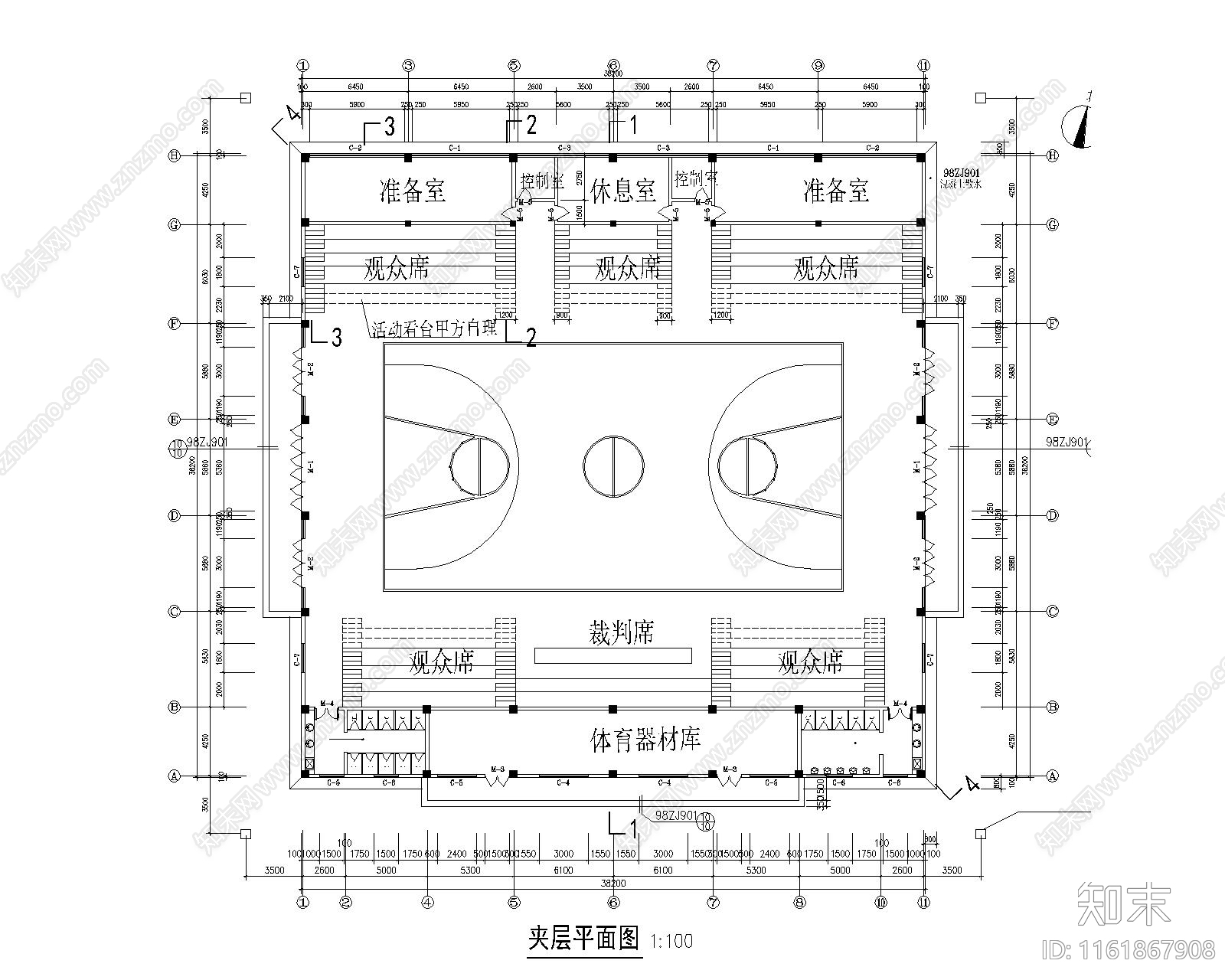 体育馆建筑施工图下载【ID:1161867908】