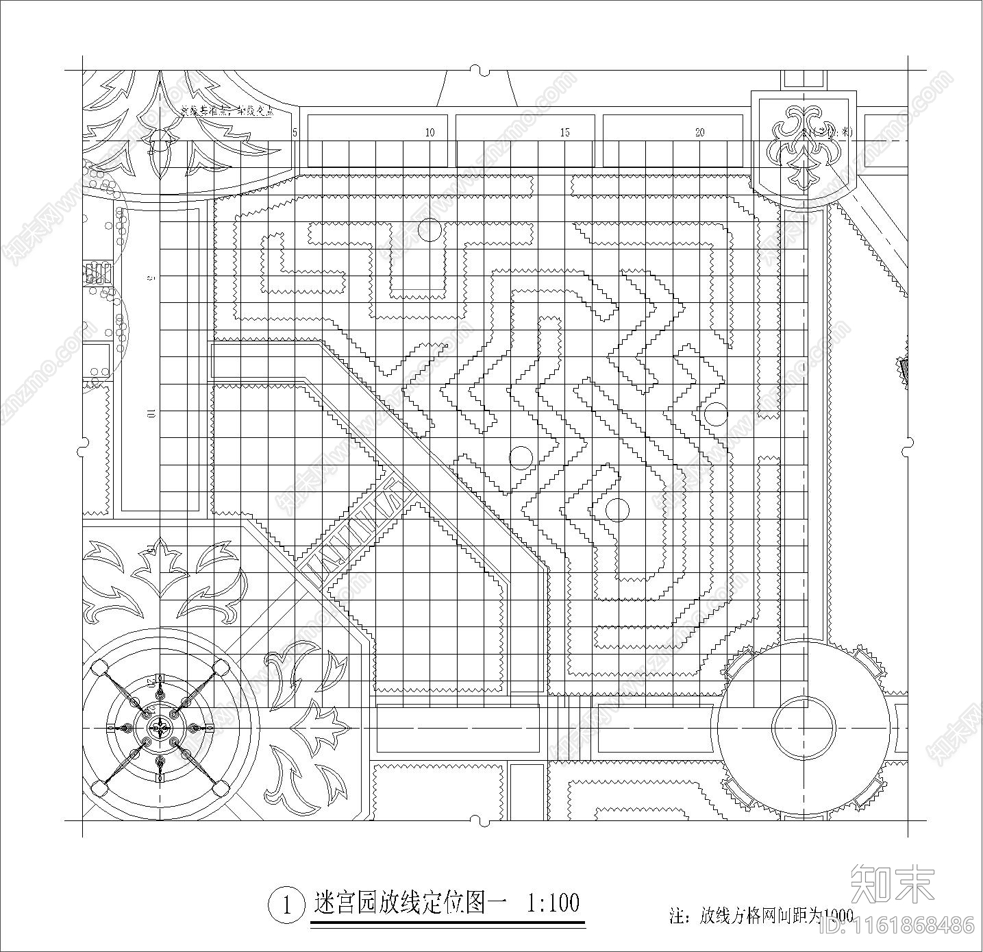绿篱迷宫施工图下载【ID:1161868486】