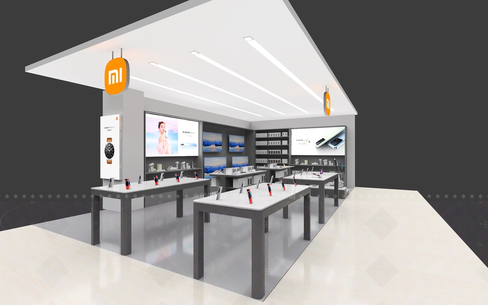 现代小米手机店3D模型下载【ID:1161868621】