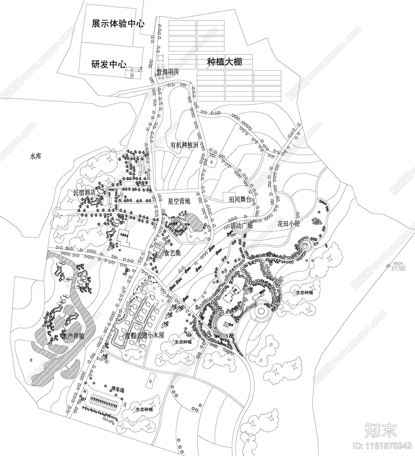 乡村农业旅游度假区规划设计平面图施工图下载【ID:1161870342】