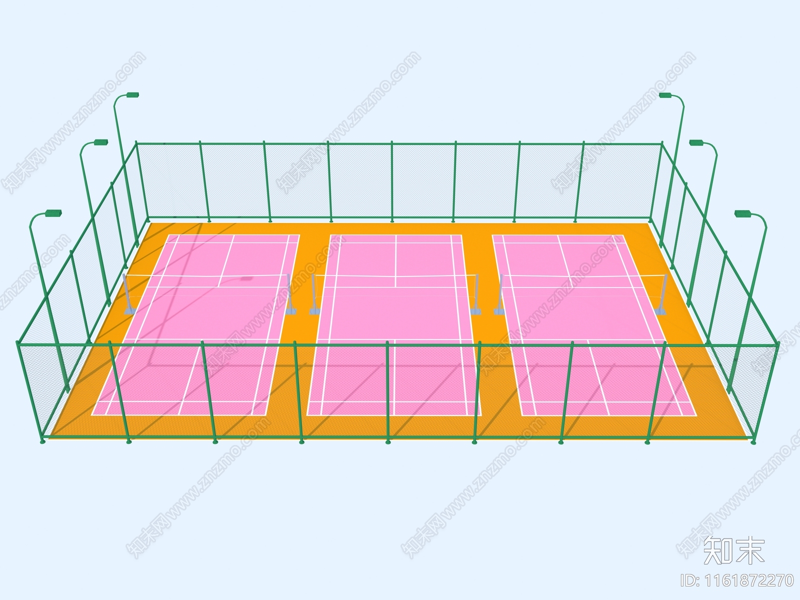 现代户外羽毛球场3D模型下载【ID:1161872270】