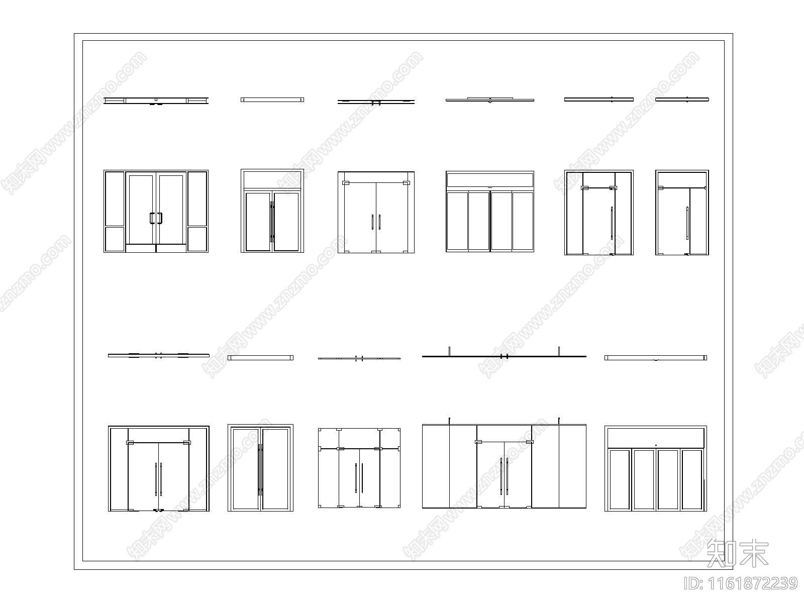 现代玻璃门双开门推拉门入户门图库施工图下载【ID:1161872239】