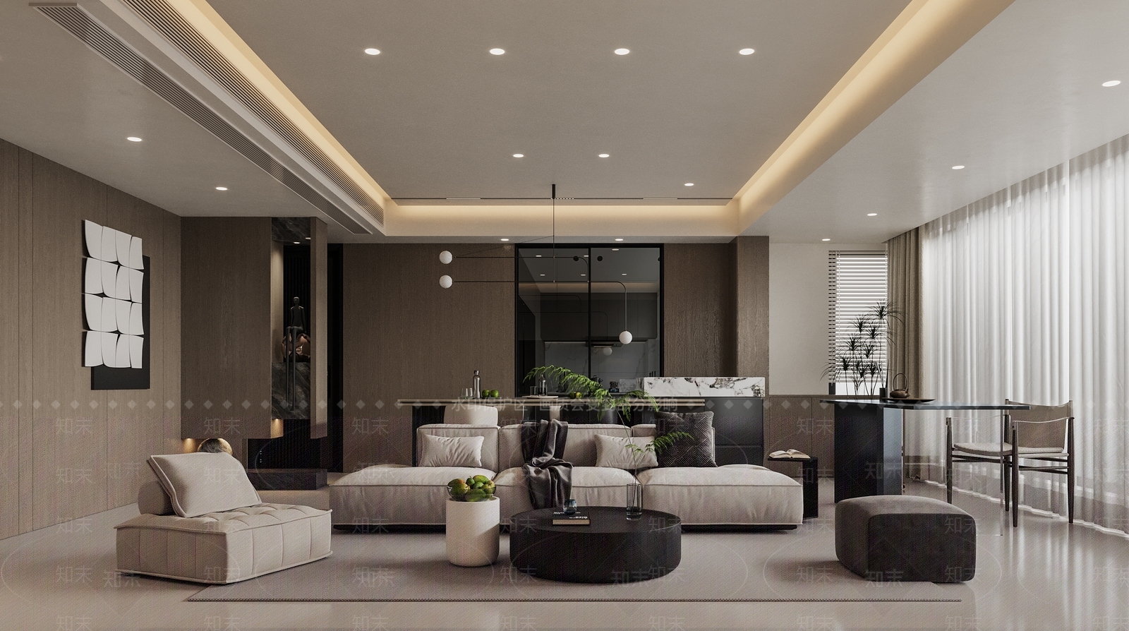 现代沙发背景3D模型下载【ID:1161872359】