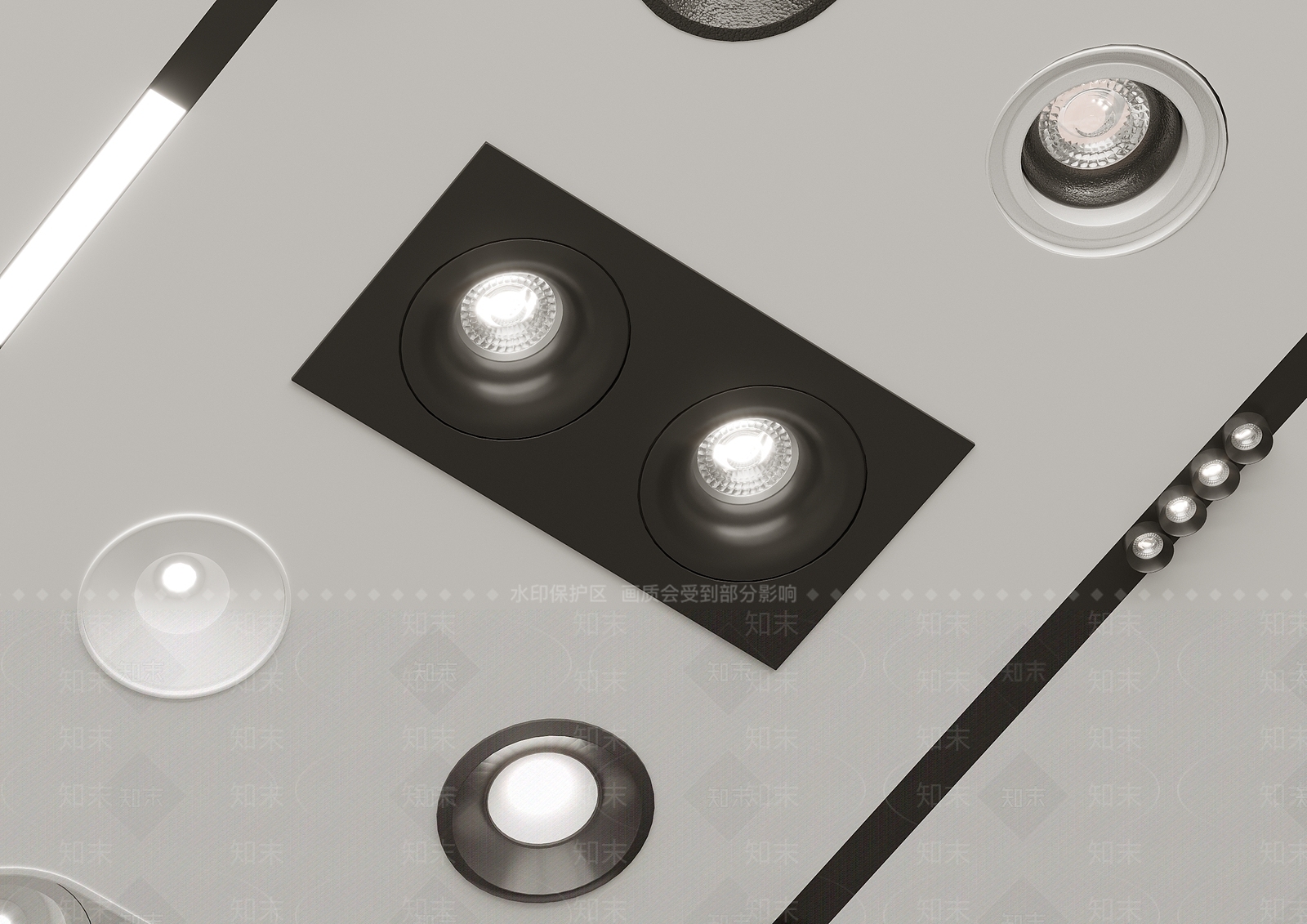 现代筒灯射灯3D模型下载【ID:1161973787】