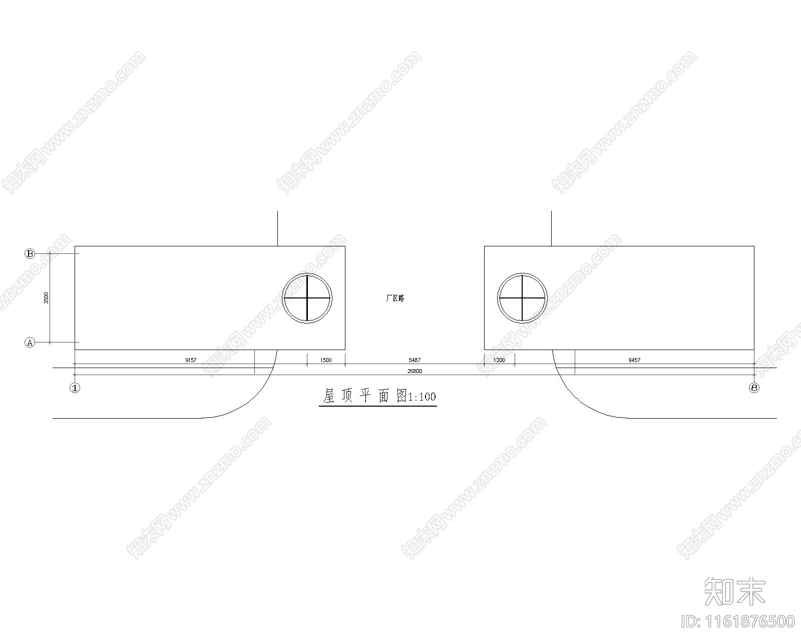 工业园区入口大门cad施工图下载【ID:1161876500】