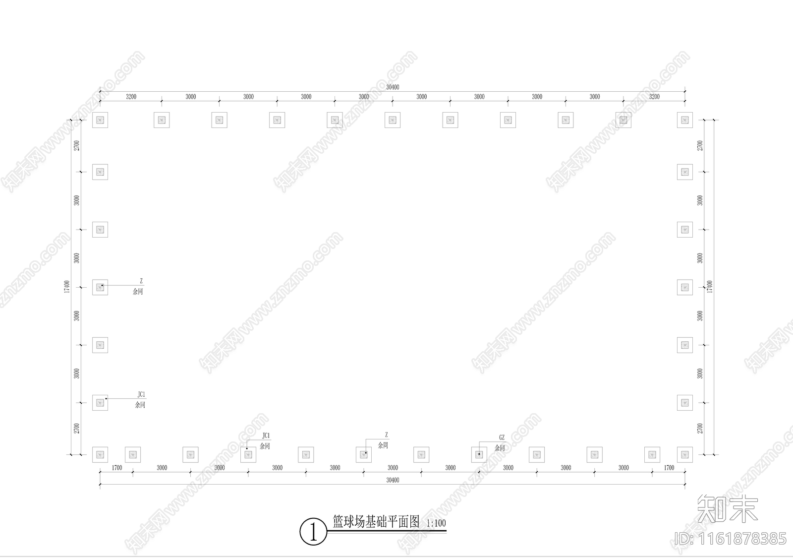 现代篮球场围网画线做法结构详图施工图下载【ID:1161878385】