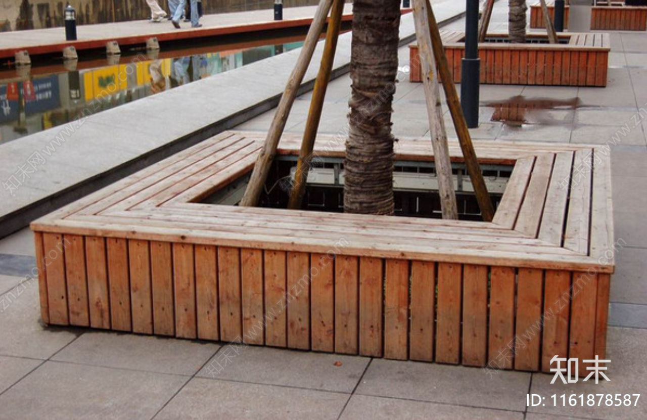 方形防腐木树池座凳施工图下载【ID:1161878587】