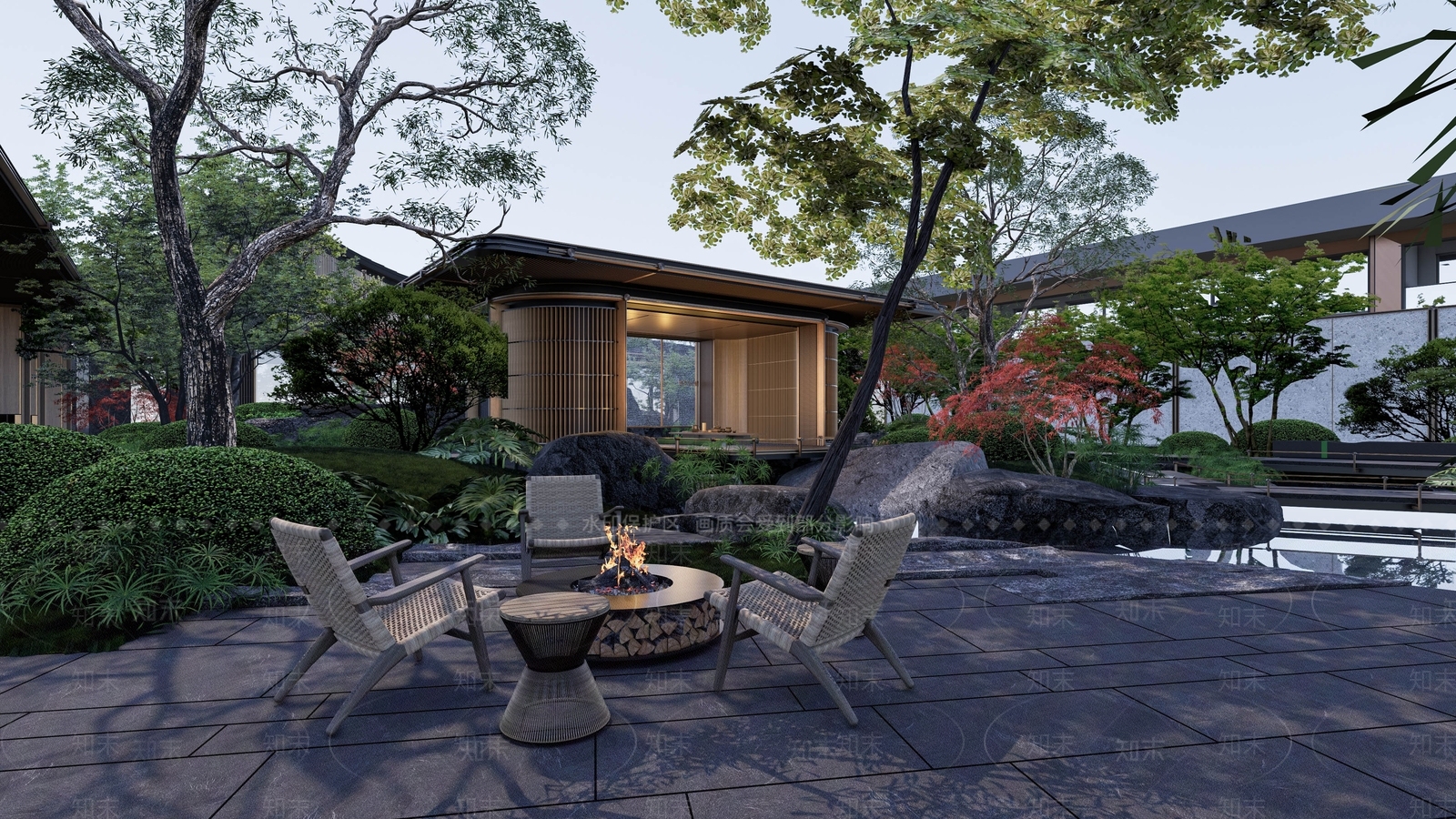 新中式小区景观SU模型下载【ID:1161880221】