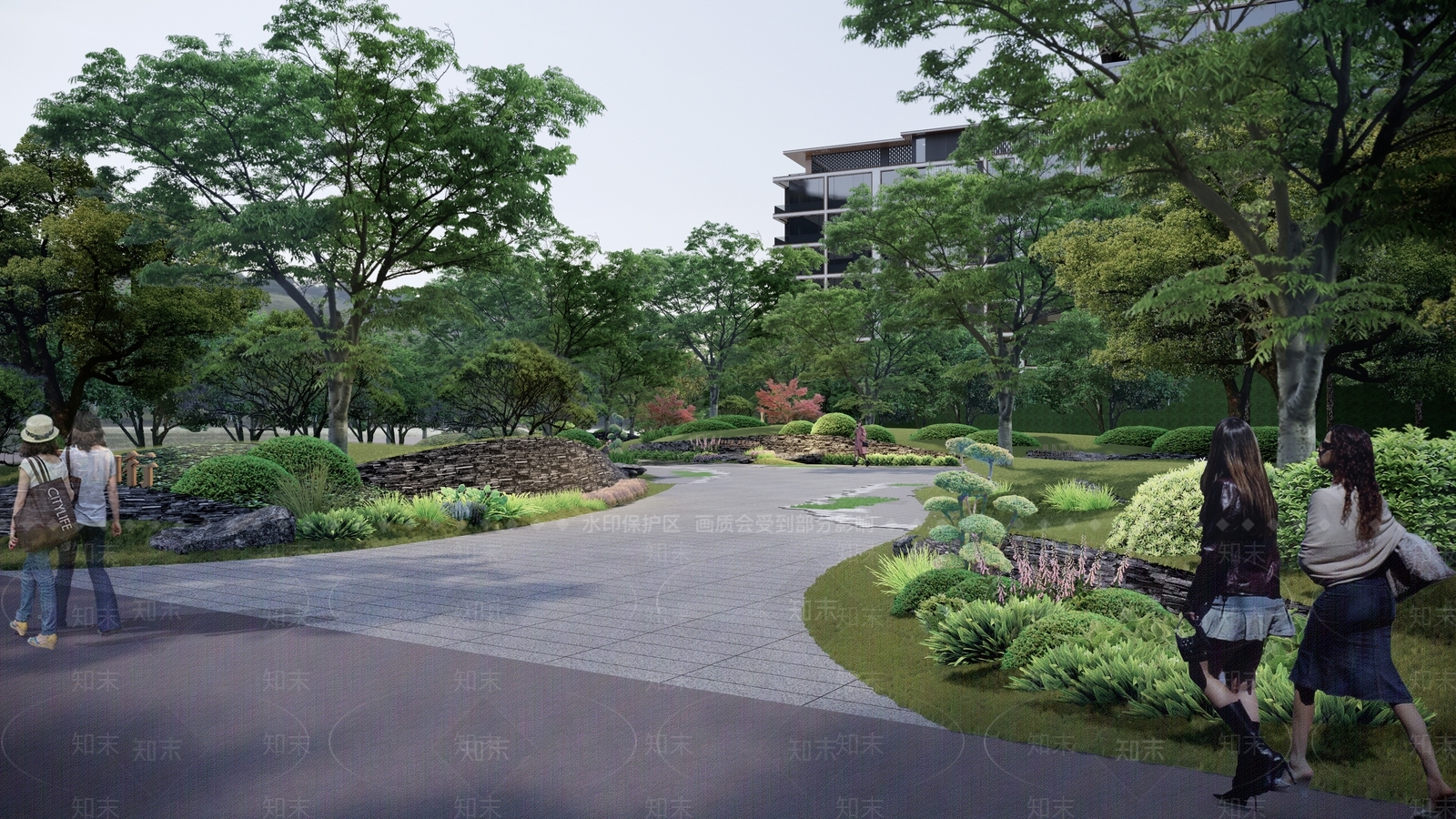 现代城市公园绿地入口SU模型下载【ID:1161882296】