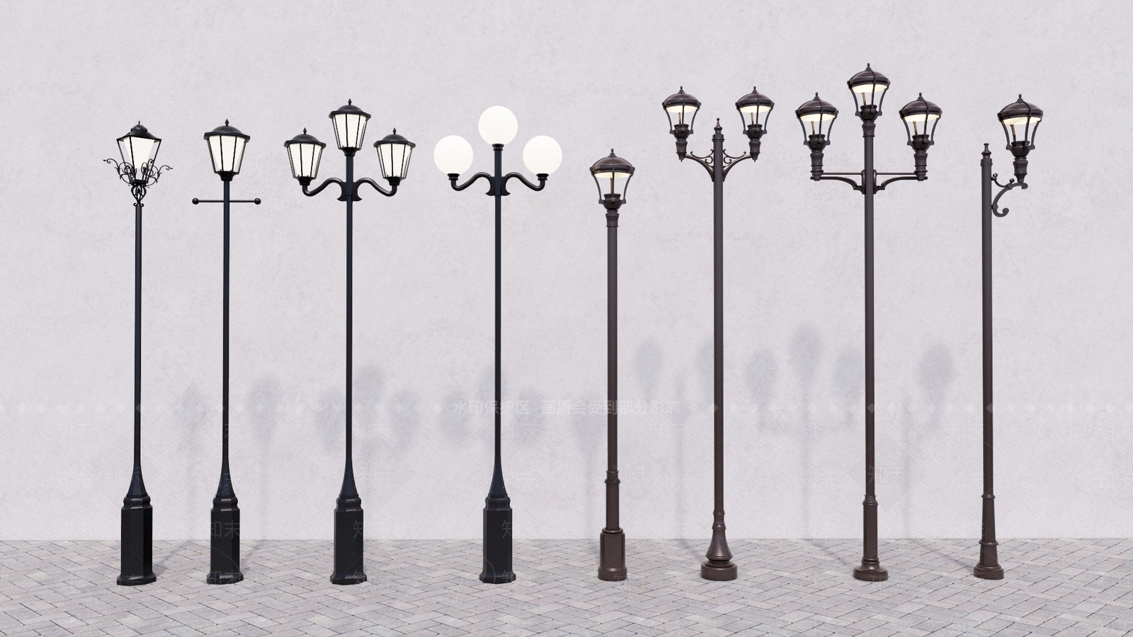 欧式景观灯路灯街灯SU模型下载【ID:1161882310】