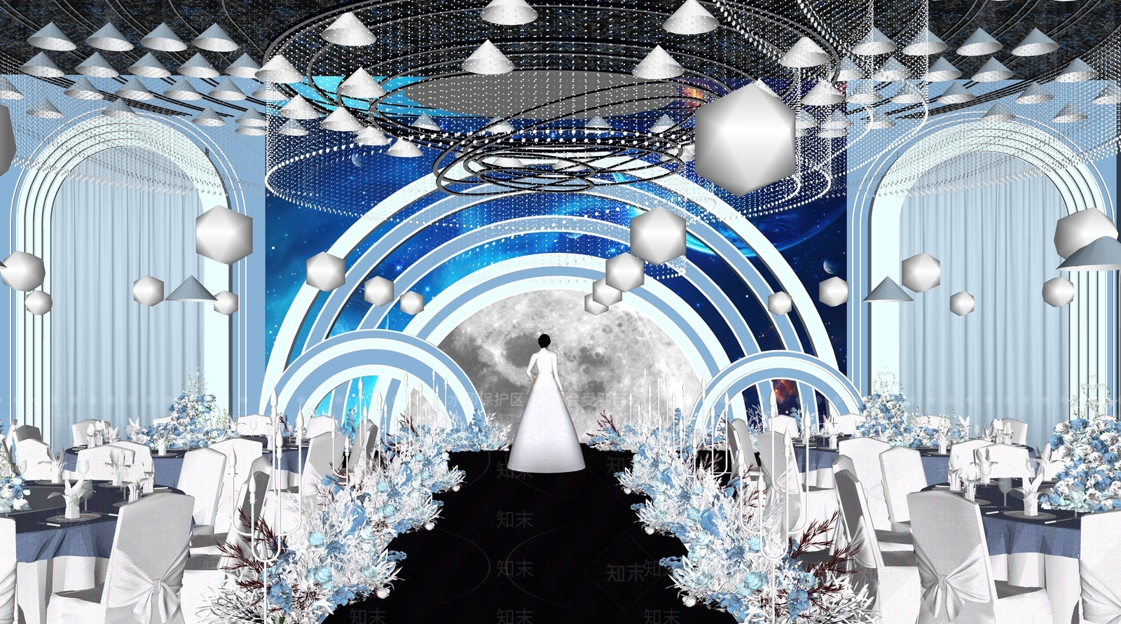 现代水晶厅SU模型下载【ID:1161884303】