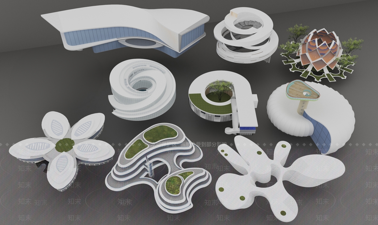 现代异形展厅建筑3D模型下载【ID:1162024728】