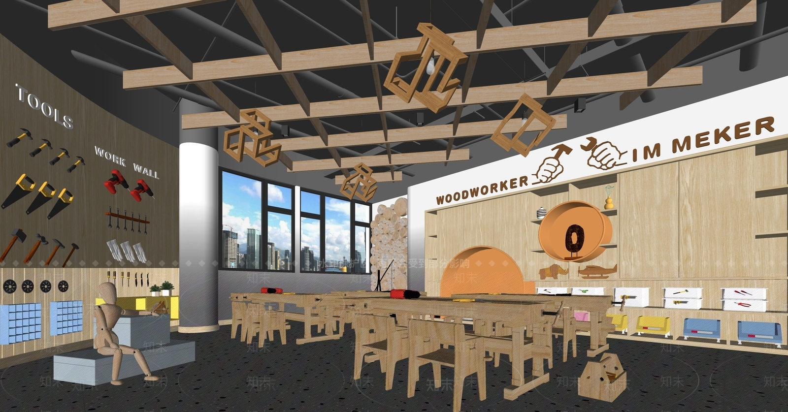 现代手工坊SU模型下载【ID:1161892690】