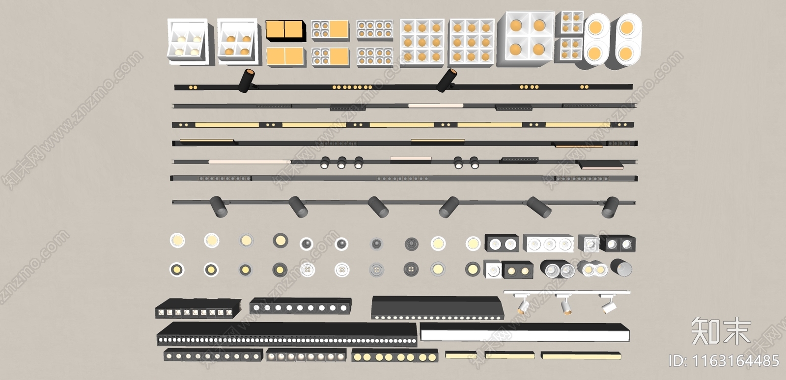 灯具组合SU模型下载【ID:1163164485】