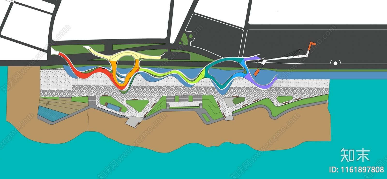 现代滨水景观SU模型下载【ID:1161897808】