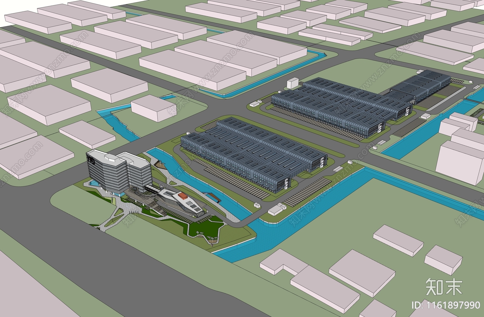 现代物流基地SU模型下载【ID:1161897990】