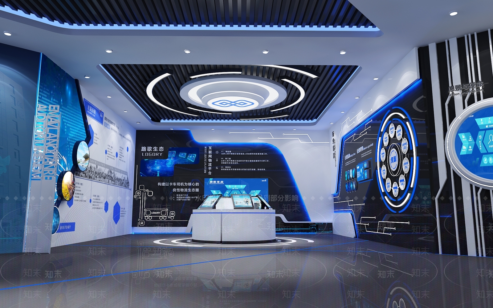 现代智慧科技展厅SU模型下载【ID:1161902806】