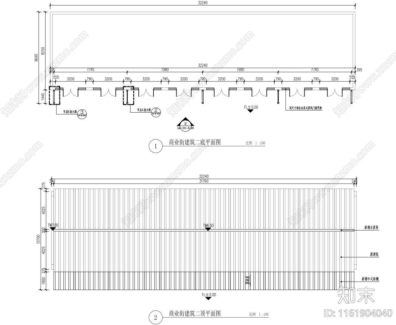 古镇商业街建筑改造详图cad施工图下载【ID:1161904040】