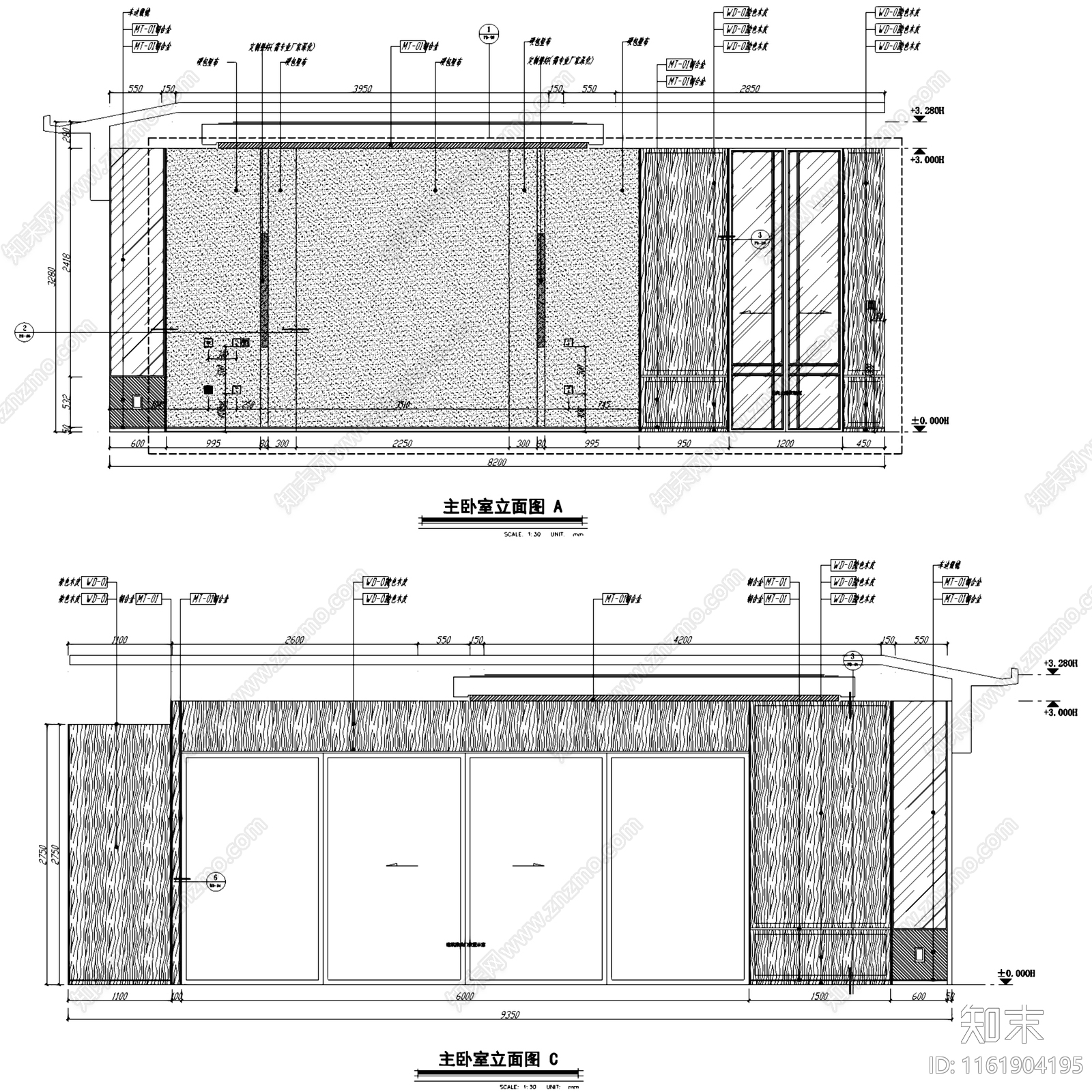 美式新中式成都绿城文儒德二层别墅室内家装cad施工图下载【ID:1161904195】