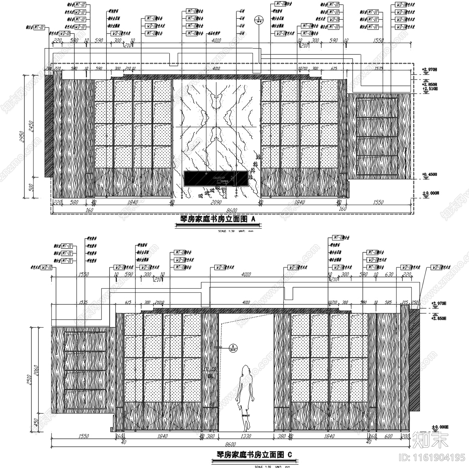 美式新中式成都绿城文儒德二层别墅室内家装cad施工图下载【ID:1161904195】