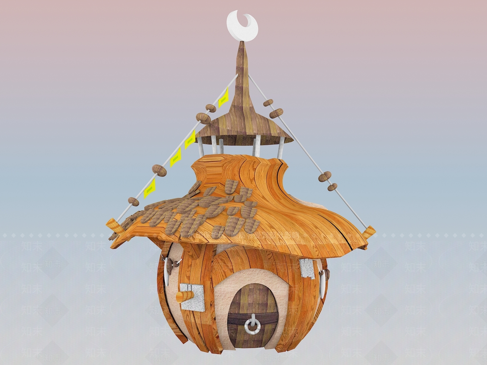 现代卡通小房子3D模型下载【ID:1161905643】