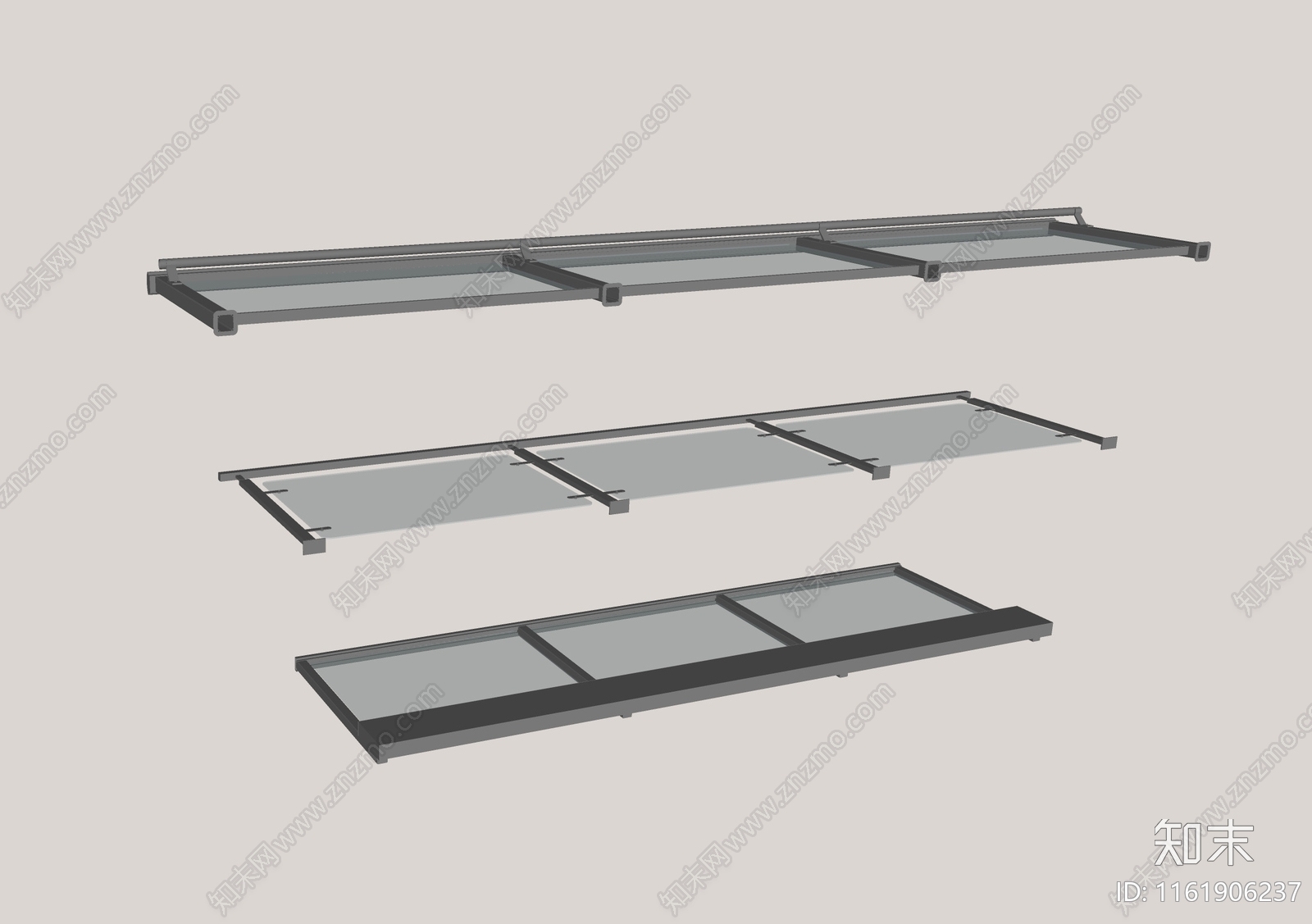 现代玻璃钢遮雨棚SU模型下载【ID:1161906237】