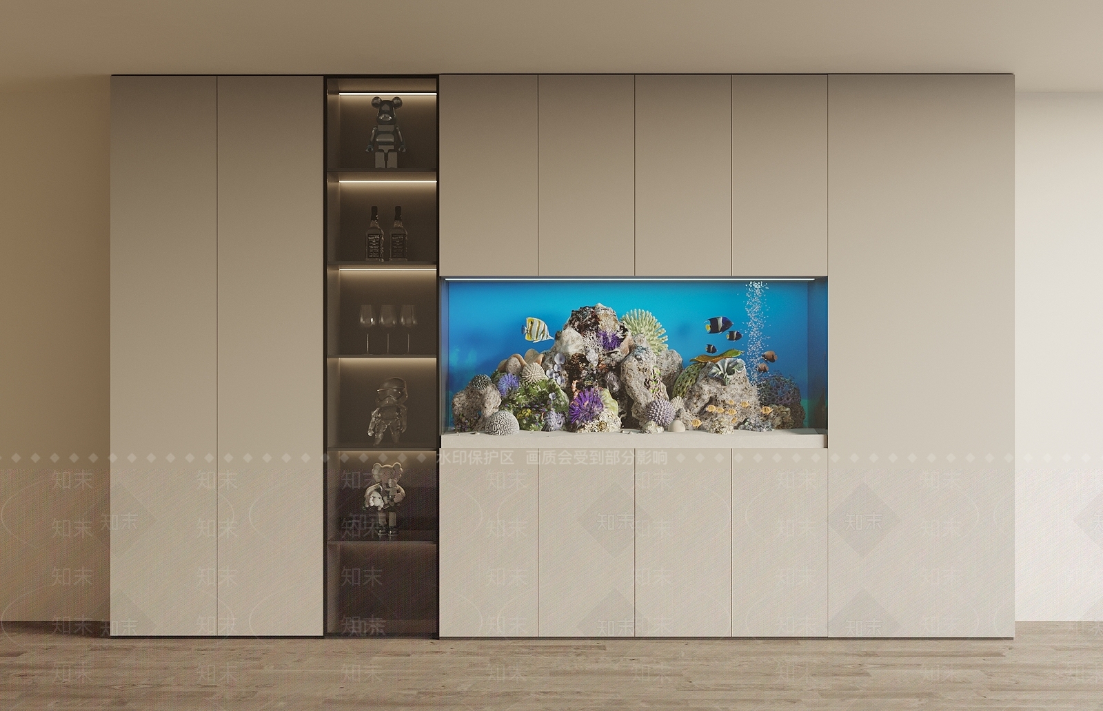 现代鱼缸柜3D模型下载【ID:1161913502】