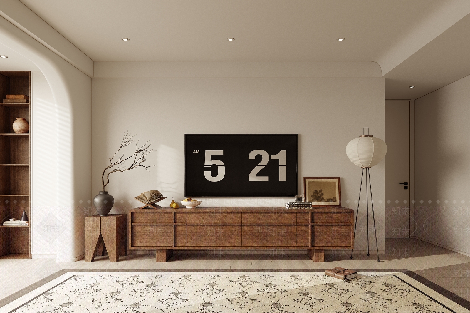 现代中古电视柜3D模型下载【ID:1161913017】