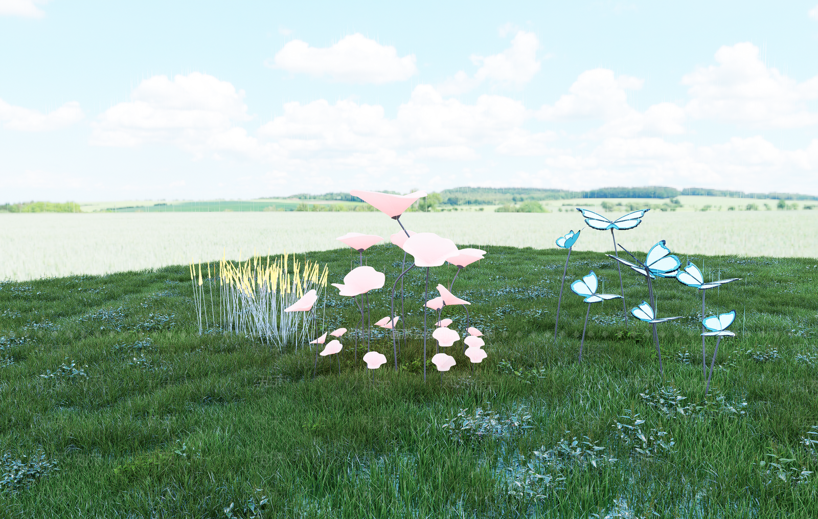 现代景观灯具小品SU模型下载【ID:1161914140】