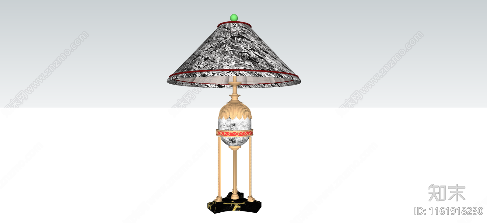 欧式风格台灯SU模型下载【ID:1161918230】