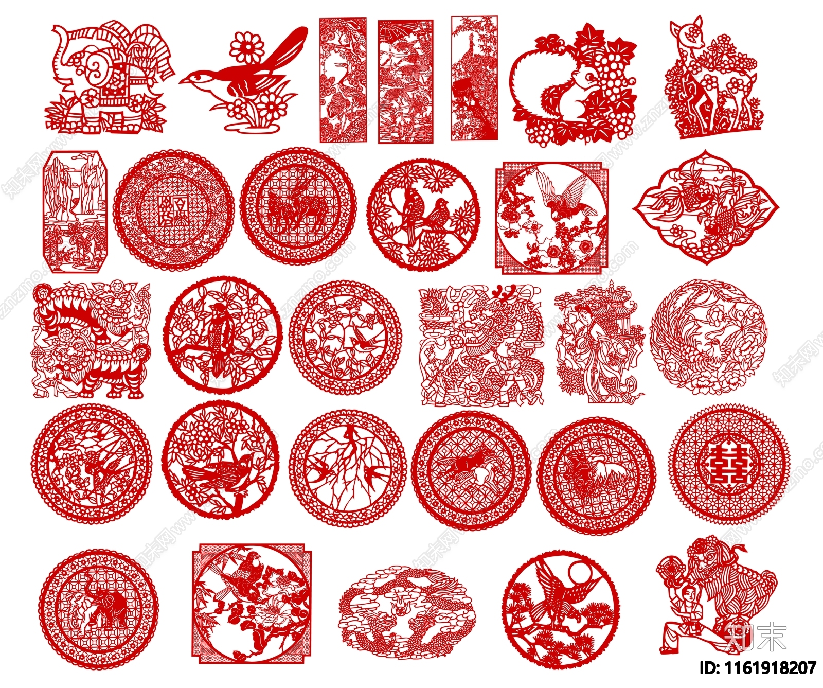 PSD免抠春节传统剪纸素材贴图下载【ID:1161918207】
