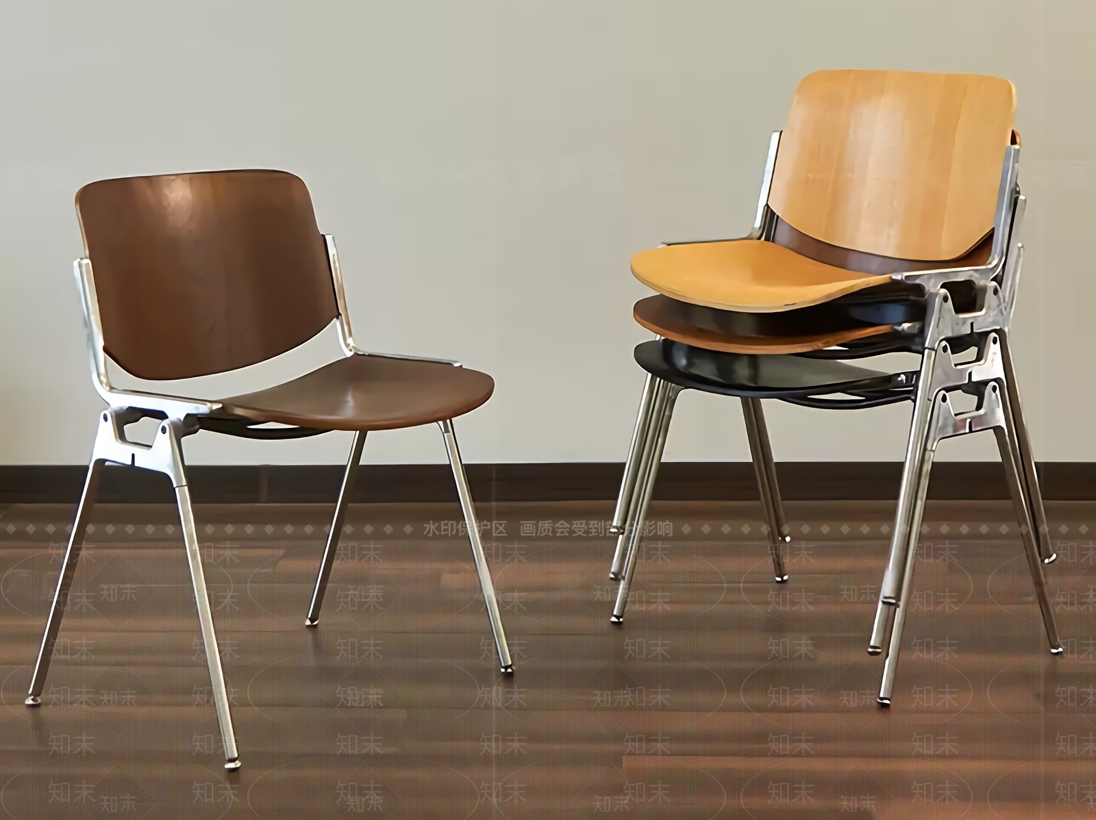 现代不锈钢餐椅3D模型下载【ID:1161919340】