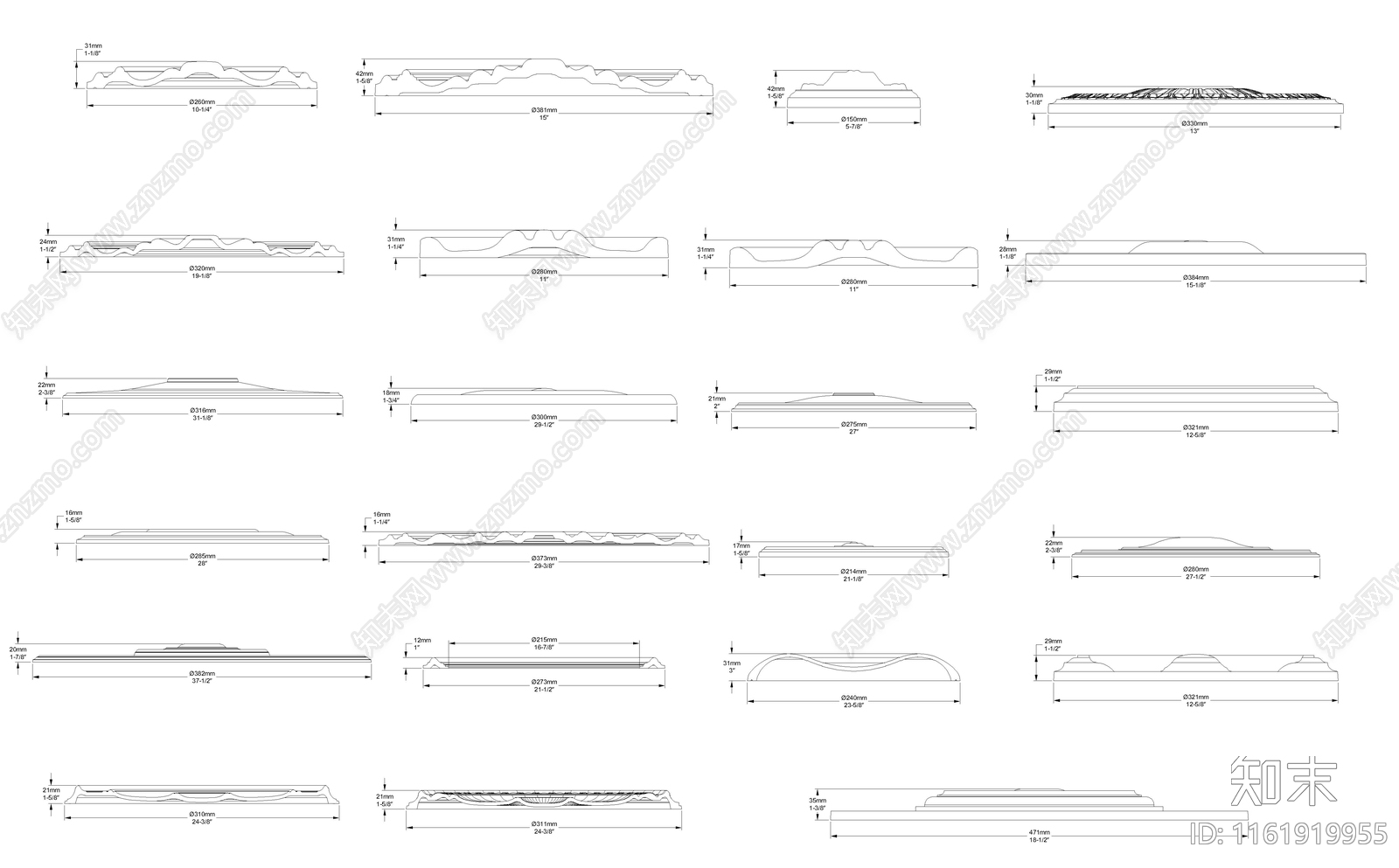 天花板装饰图案图库施工图下载【ID:1161919955】