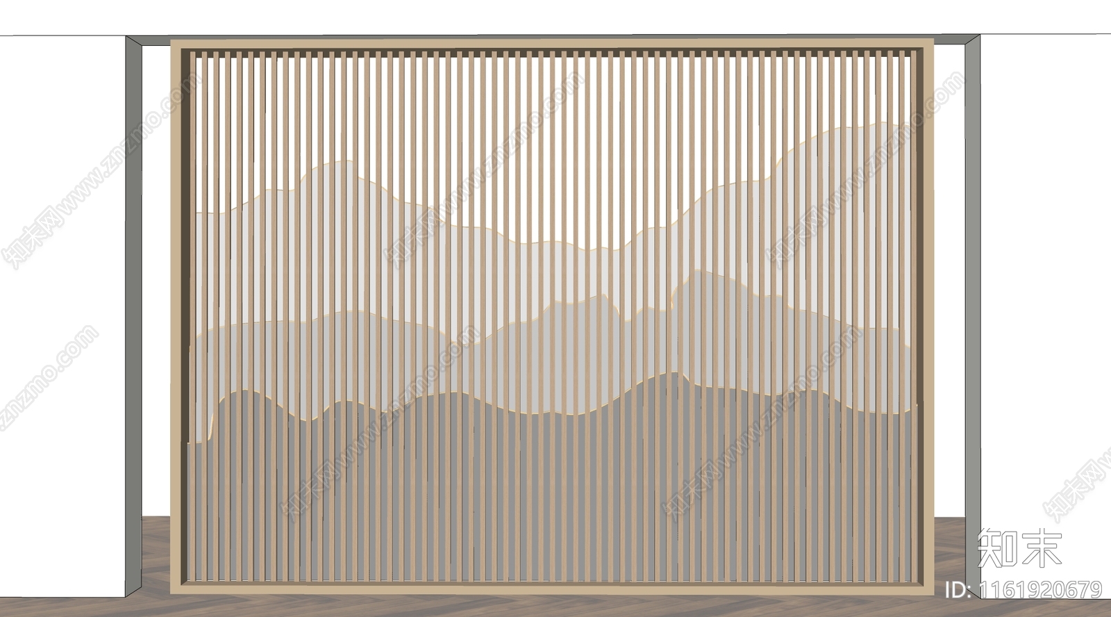 中式格栅隔断SU模型下载【ID:1161920679】