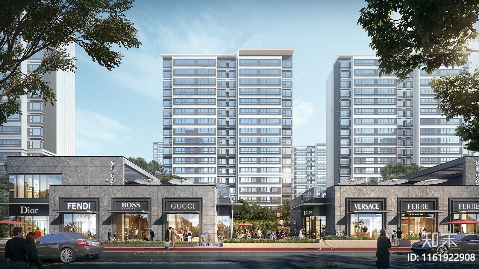 现代万科2层风格沿街商业SU模型下载【ID:1161922908】