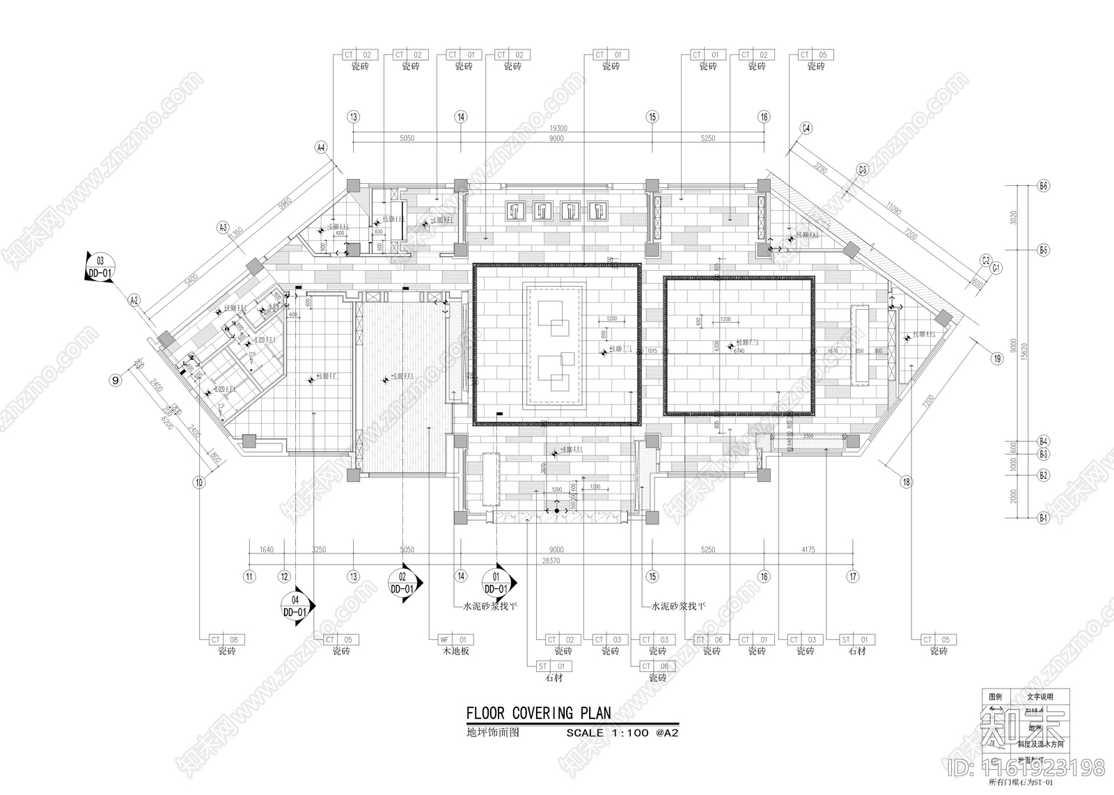 450㎡售楼处cad施工图下载【ID:1161923198】