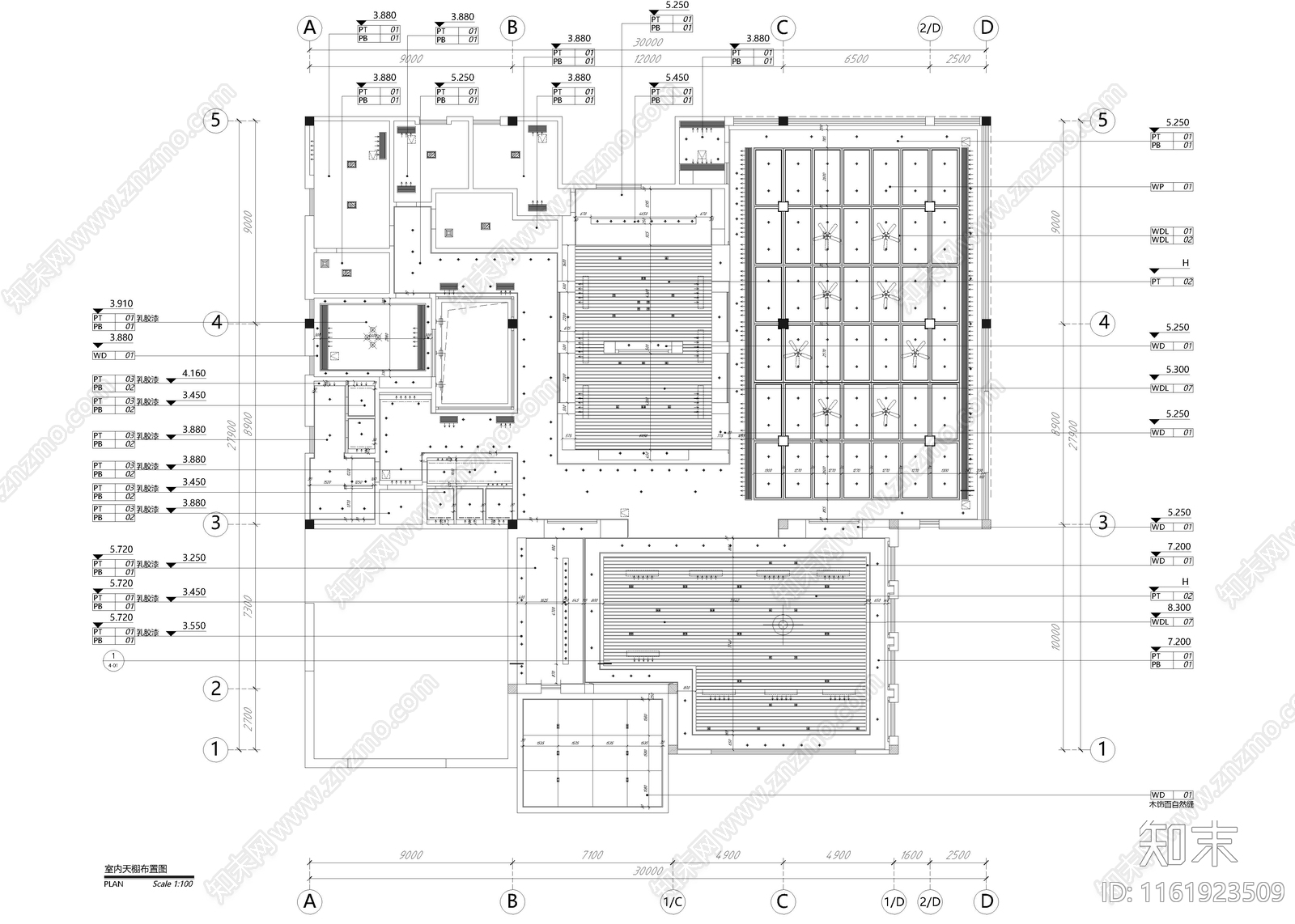 720㎡售楼处cad施工图下载【ID:1161923509】