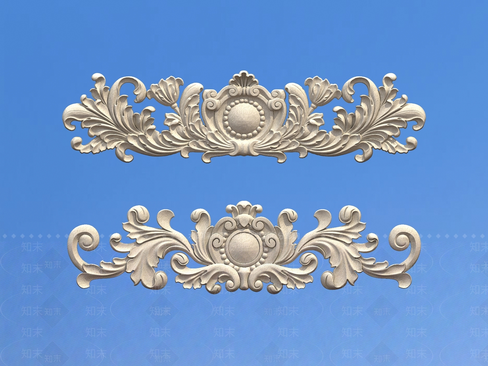 欧式栏杆长条雕花3D模型下载【ID:1161926740】