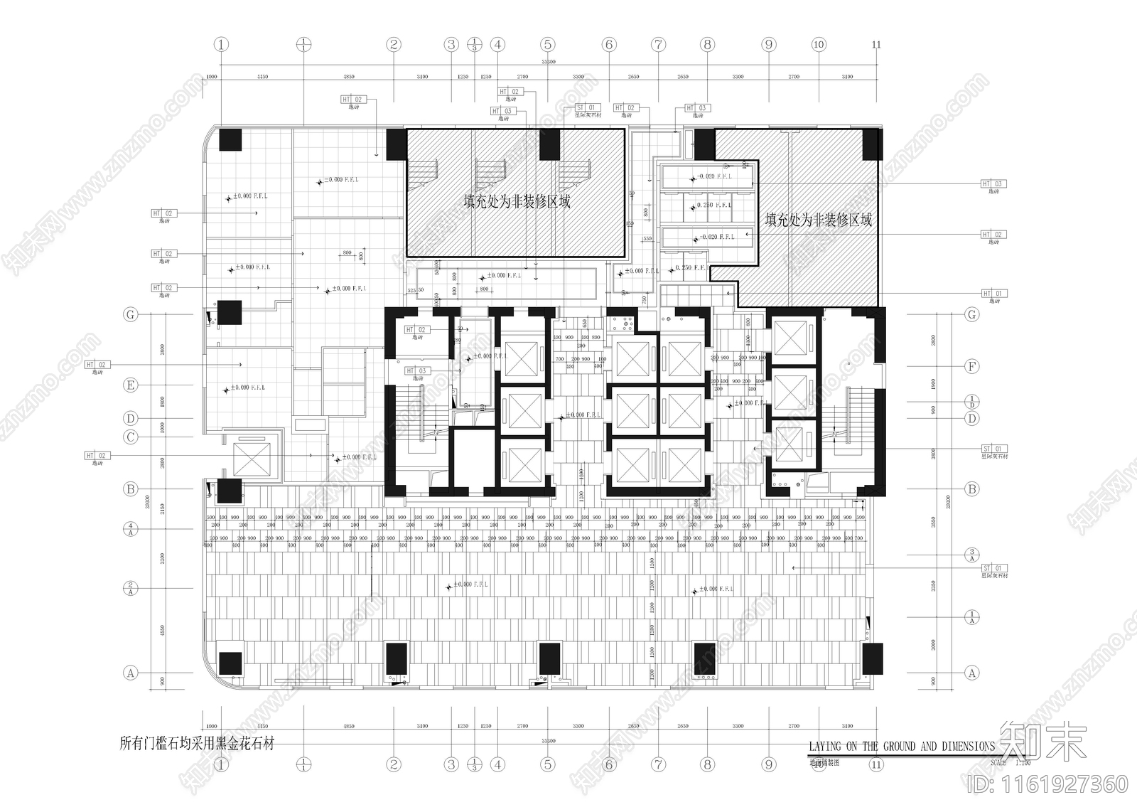 1130㎡售楼处cad施工图下载【ID:1161927360】