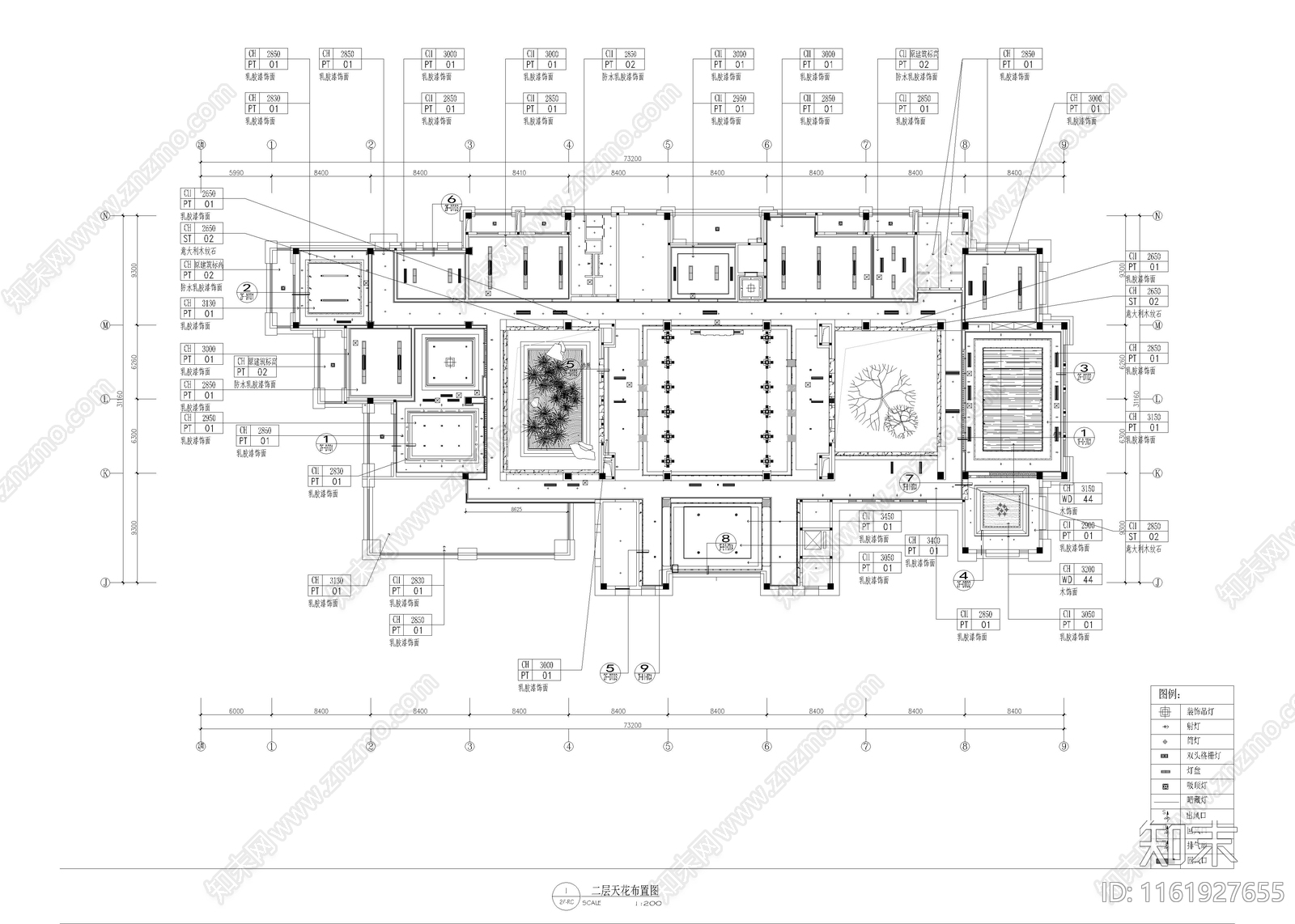 1250㎡办公室cad施工图下载【ID:1161927655】