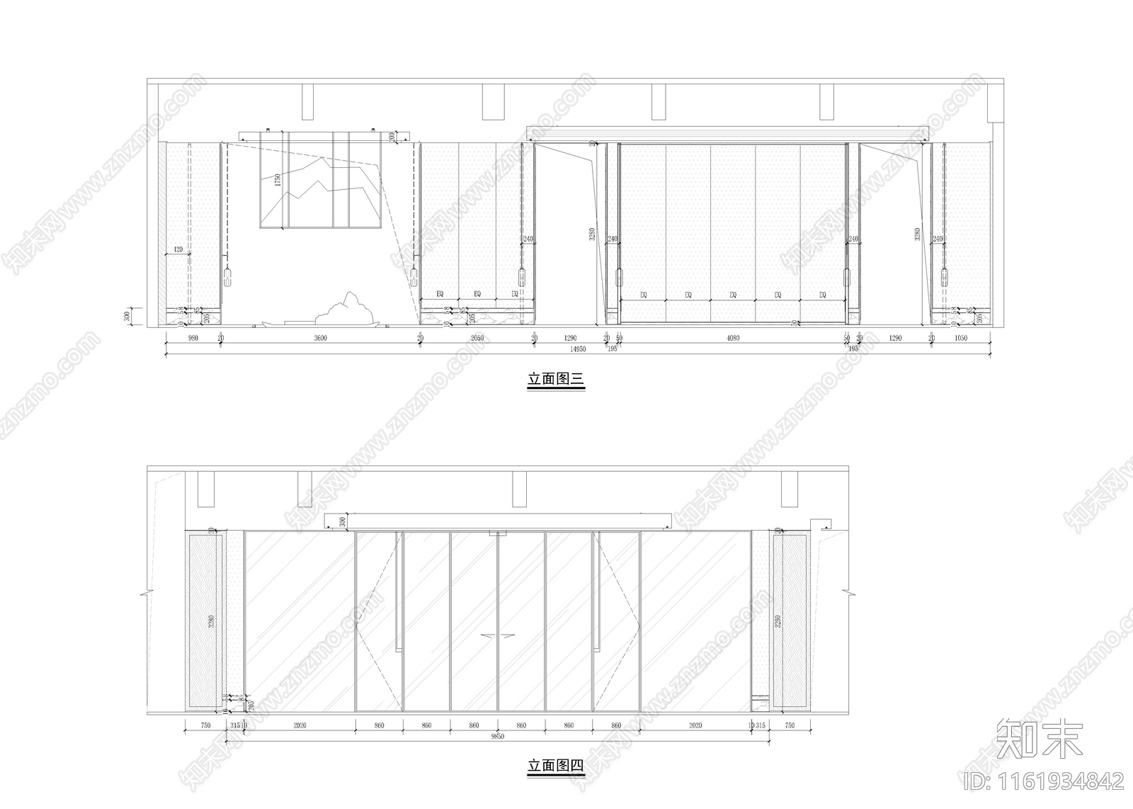 1840㎡售楼处cad施工图下载【ID:1161934842】