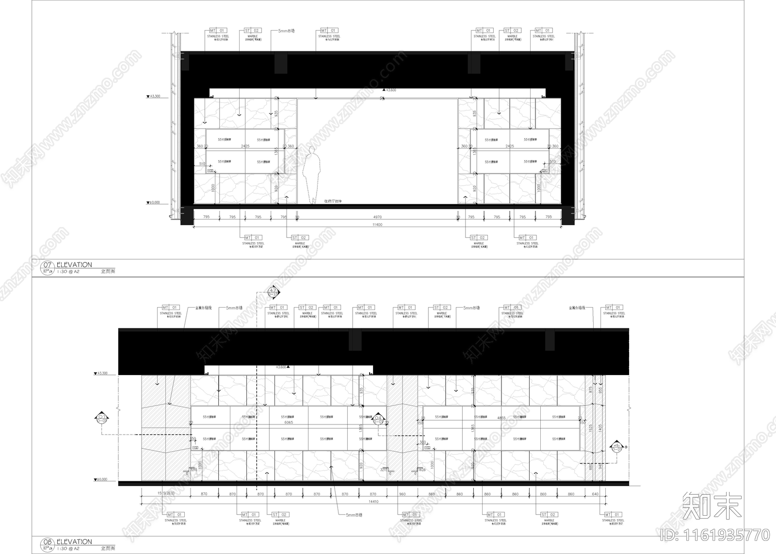 5260㎡售楼处cad施工图下载【ID:1161935770】