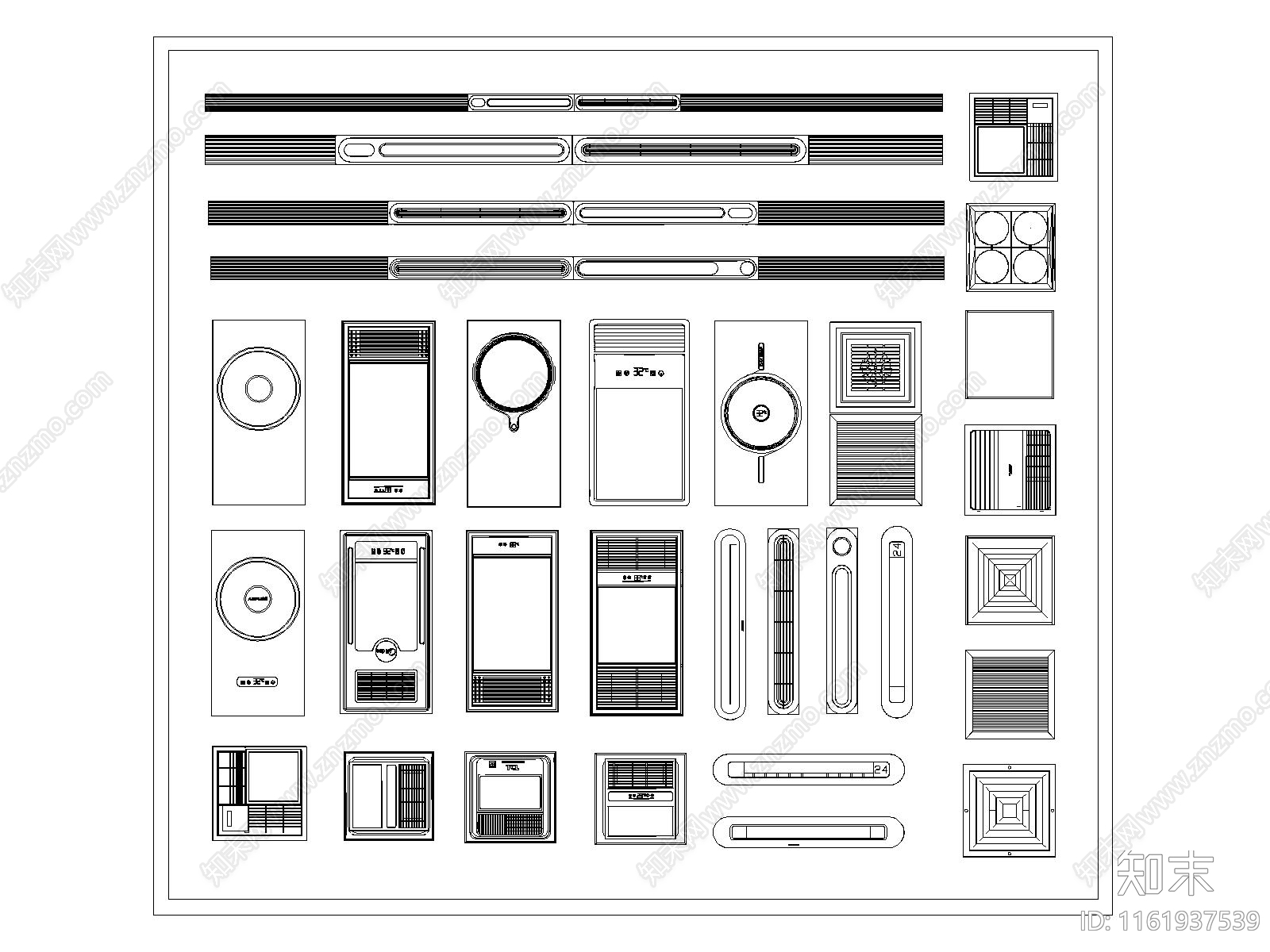 现代浴霸风暖机施工图下载【ID:1161937539】