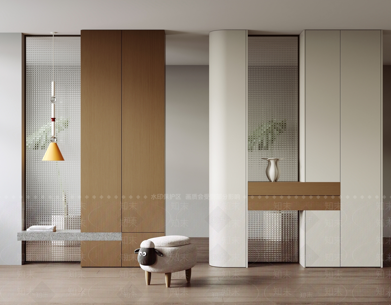 现代玄关柜3D模型下载【ID:1161937435】