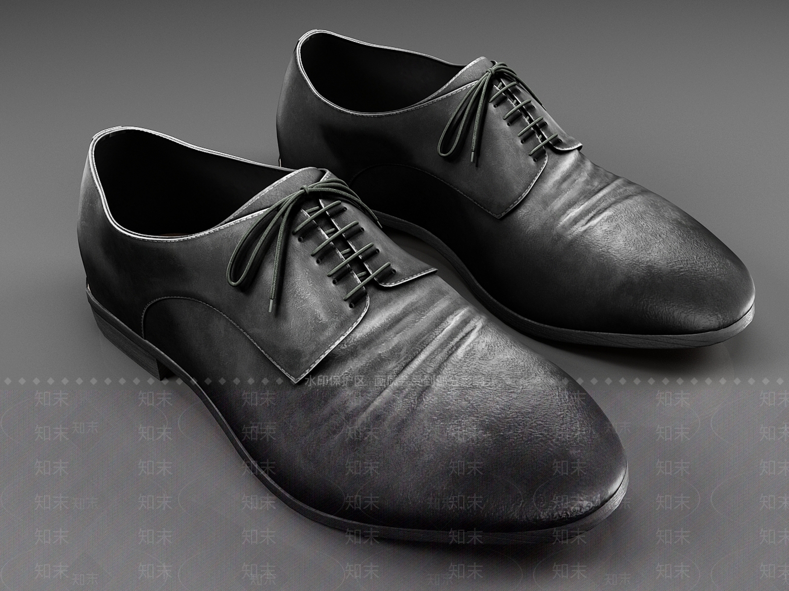 黑色皮鞋3D模型下载【ID:1161939177】