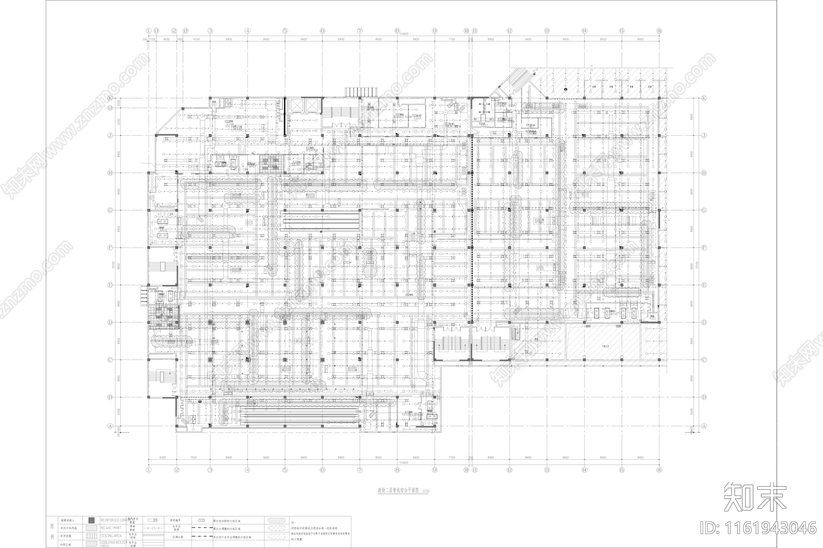 武汉西沃尔玛购物广场室内装cad施工图下载【ID:1161943046】