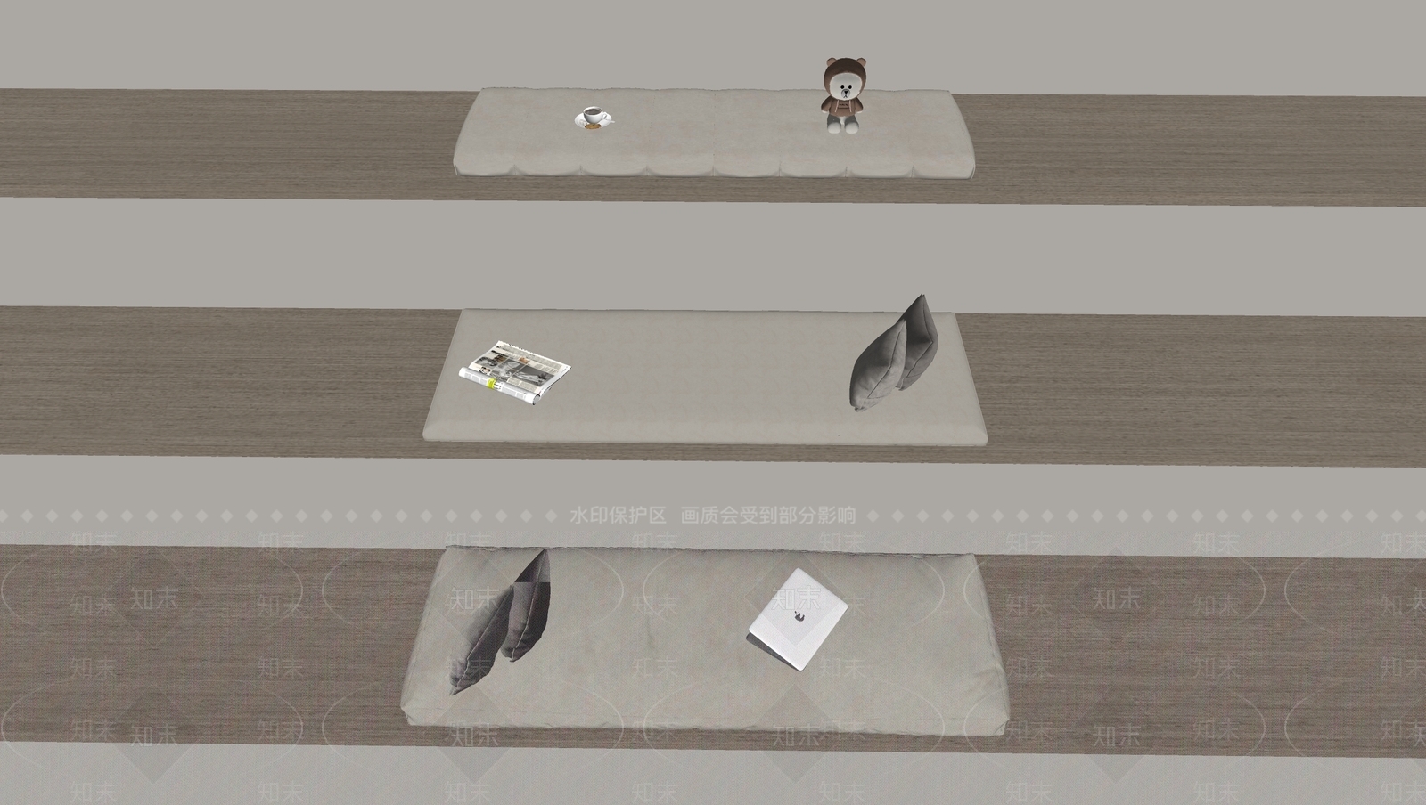 现代飘窗垫SU模型下载【ID:1161944130】
