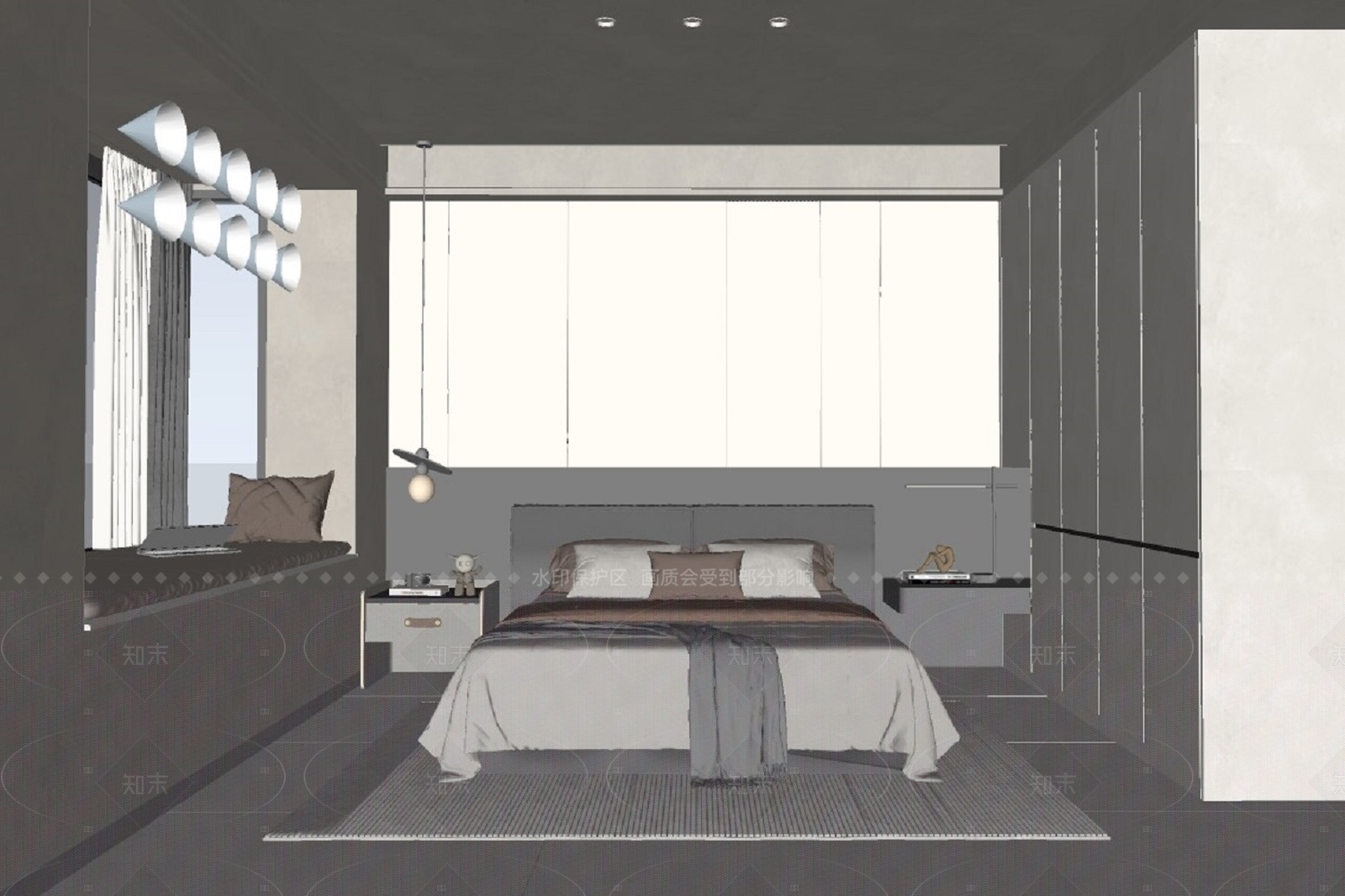 现代家居卧室SU模型下载【ID:1215957994】