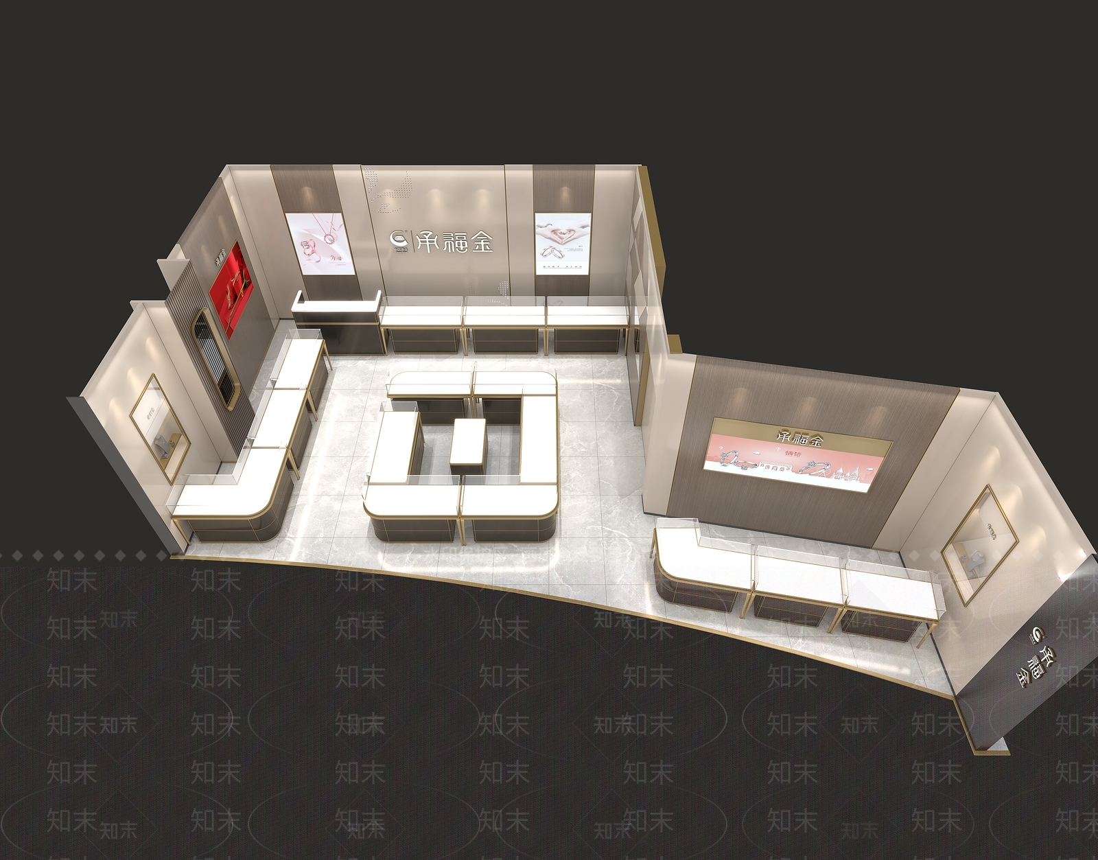 现代中式珠宝店3D模型下载【ID:1161948226】
