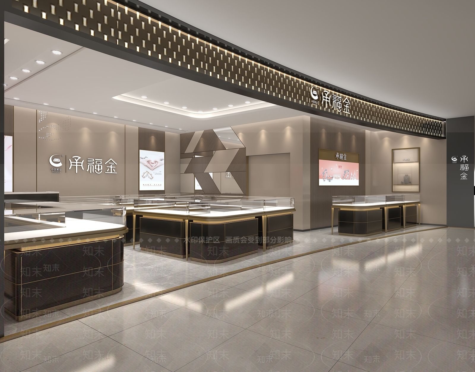 现代中式珠宝店3D模型下载【ID:1161948226】
